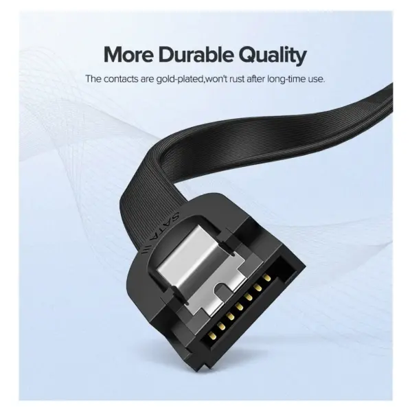 Кабель для передачі даних SATA 3 Data Cable 0.5m 90° corner US217 Black Ugreen (30797) Кабель для передачі даних SATA 3 Data Cable 0.5m 90° corner US217 Black Ugreen (30797)