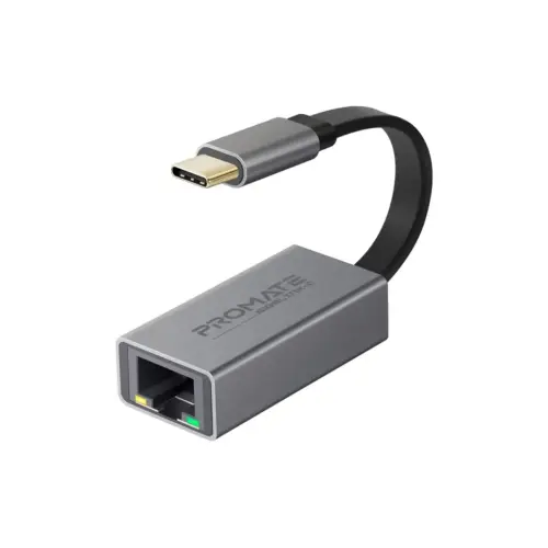Адаптер Promate USB-C to RJ45 Ethernet 1000Mbps grey (gigaLink-c.grey)