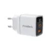 Зарядний пристрій Choetech 1xUSB + 1xUSB-C PD35W with display white (PD6052-EU-WH)