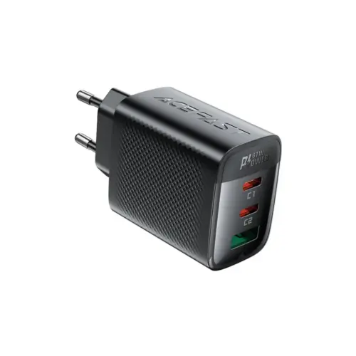 Зарядний пристрій Acefast 2xUSB-C + 1xUSB 67W GaN black (6974316284048)
