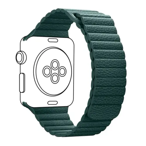 Ремінець до смарт-годинника Armorstandart Leather Loop для Apple Watch 42 (Series 11-10)/41/40/38 Forest Green (ARM53317)