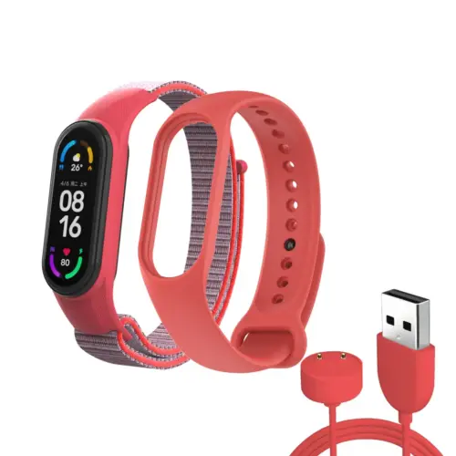 Ремінець до фітнес браслета Armorstandart комплект 3шт Xiaomi Mi Band 7/6/5 New Style Red (ARM77038)