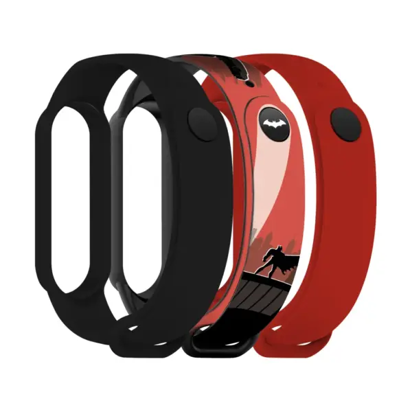 Ремінець до фітнес браслета Armorstandart комплект 3шт Xiaomi Mi Band 7/6/5 Bat siluet (ARM77057)