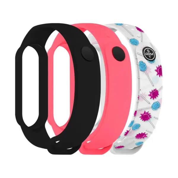 Ремінець до фітнес браслета Armorstandart комплект 3шт Xiaomi Mi Band 7/6/5 RM Candy (ARM77049)