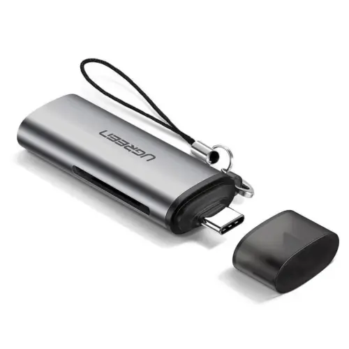 Зчитувач флеш-карт Ugreen USB Type-C 3.1 to TF/SD CM184 Gray (50704)