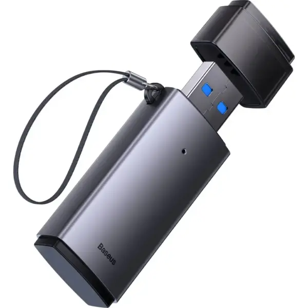 Зчитувач флеш-карт Baseus USB to SD/TF gray (WKQX060013)