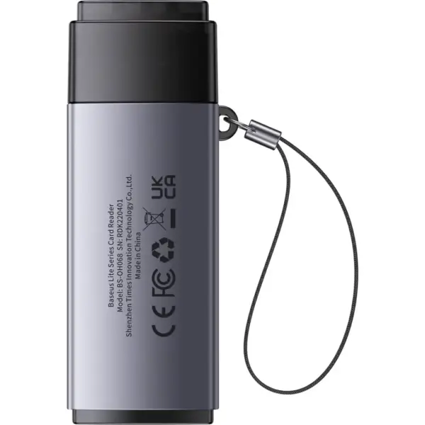 Зчитувач флеш-карт Baseus USB to SD/TF gray (WKQX060013)