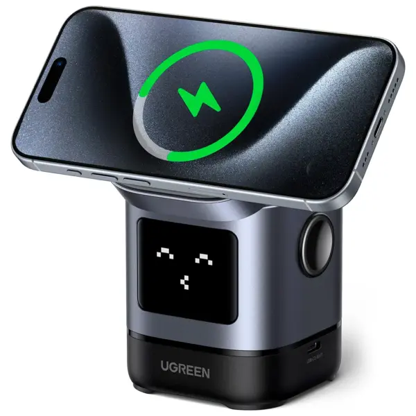 Зарядний пристрій Ugreen 2-in-1 wireless iPhone + AirPods W709 gray (45775)