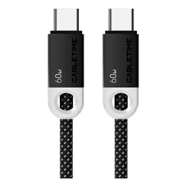 Дата кабель USB-C to USB-C 1.0m PD60W Cabletime (CA915743)