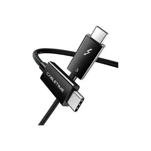 Дата кабель USB-C to USB-C 0.5m Thunderbolt 3 100W (20V/5A) 5K60Hz Cabletime (CA915392)