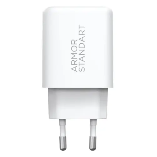 Зарядний пристрій Armorstandart 1xUSB-C PD25W + 1xUSB QC3.0 GaN white (ARM87066)