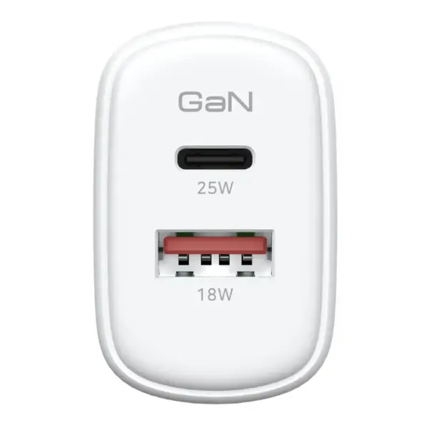 Зарядний пристрій Armorstandart 1xUSB-C PD20W + 1xUSB QC3.0 GaN white (ARM87067)