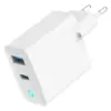 Зарядний пристрій Gembird 1xUSB-C PD30W + 1xUSB QC3.0 LED white (TA-UC-PDQC30L-W-01)