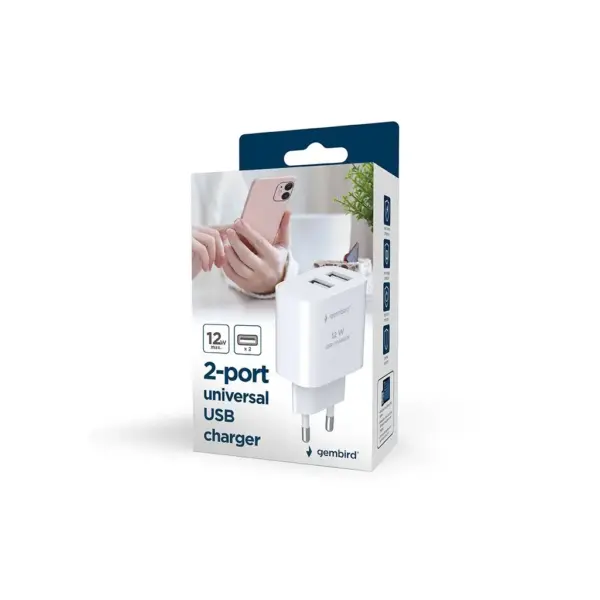 Зарядний пристрій Gembird 2xUSB 12W black (TA-UC-2A12-01-BK)