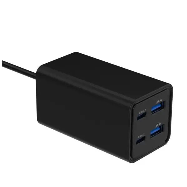 Зарядний пристрій Gembird 2xUSB-C PD65W + 2xUSB QC3.0 30W black (TA-UC-2A2C-PD65-01-BK)