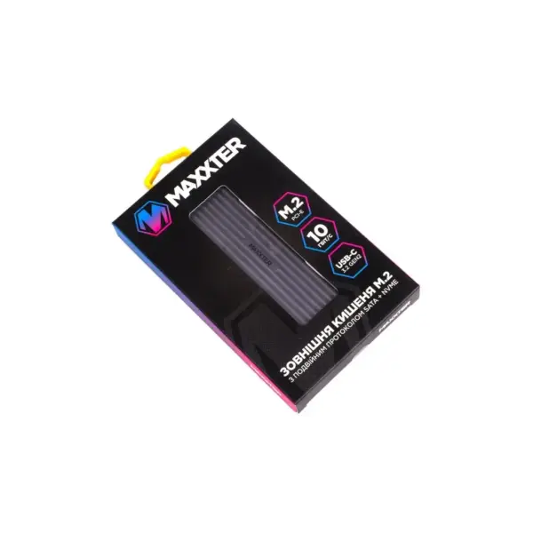 Кишеня зовнішня Maxxter M.2 NVMe & SATA SSD to USB-C 10Gbps black (EHDE-2280D-01)