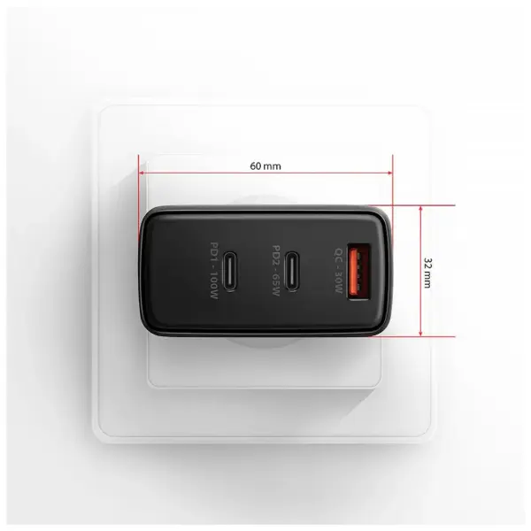 Зарядний пристрій AXAGON 1xUSB + 2xUSB-C 100W QC4+ PD3.0 PPS black (ACU-DPQ100) Зарядний пристрій AXAGON 1xUSB + 2xUSB-C 100W QC4+ PD3.0 PPS black (ACU-DPQ100)