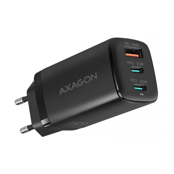 Зарядний пристрій AXAGON 1xUSB + 2xUSB-C 65W QC4+ PD3.0 PPS black (ACU-DPQ65) Зарядний пристрій AXAGON 1xUSB + 2xUSB-C 65W QC4+ PD3.0 PPS black (ACU-DPQ65)