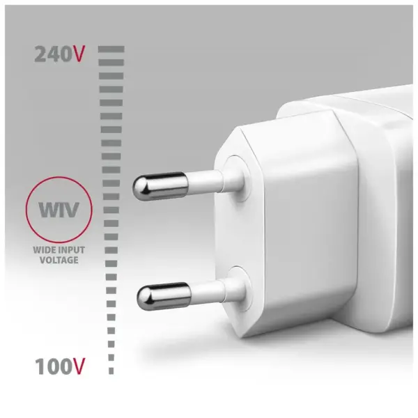 Зарядний пристрій AXAGON 1xUSB + 2xUSB-C 65W QC4+ PD3.0 PPS white (ACU-DPQ65W)
