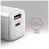 Зарядний пристрій AXAGON 1xUSB QC3.0 + 1xUSB-C PD20W white (ACU-PQ20W)