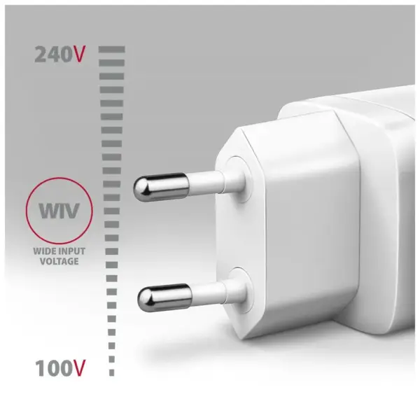 Зарядний пристрій AXAGON 1xUSB QC3.0 + 1xUSB-C PD20W white (ACU-PQ20W)
