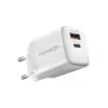 Зарядний пристрій AXAGON 1xUSB QC3.0 + 1xUSB-C PD20W white (ACU-PQ20W)