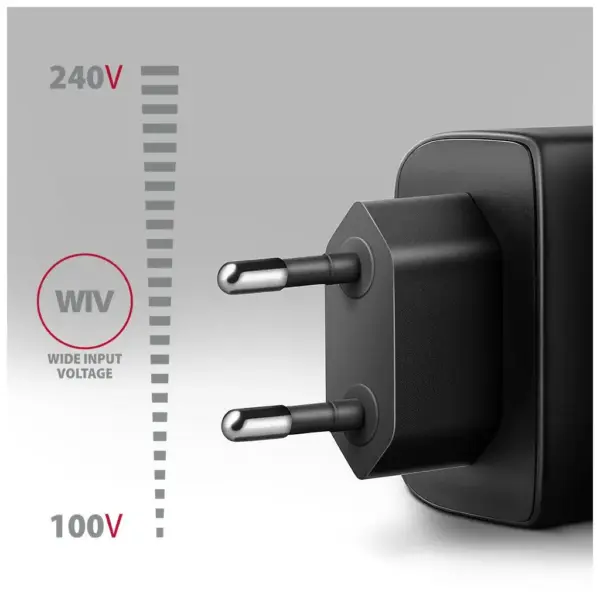 Зарядний пристрій AXAGON 1xUSB QC4.0 + 1xUSB-C PD45W PPS black (ACU-PQ45)