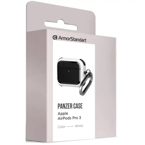 Чохол для навушників Armorstandart Panzer для Apple Airpods Pro 3 White (ARM88290) Чохол для навушників Armorstandart Panzer для Apple Airpods Pro 3 White (ARM88290)