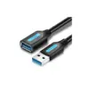 Дата кабель USB 3.0 AM/AF 3.0m black Vention (CBHBI)