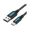 Дата кабель USB 2.0 AM to USB-C 1.5m 3A black Vention (COKBG)