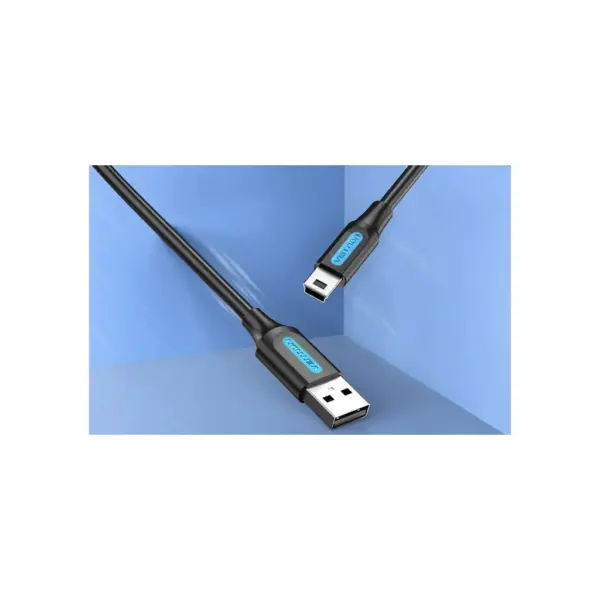 Дата кабель USB 2.0 AM to Mini 5P 0.5m black Vention (COMBD)