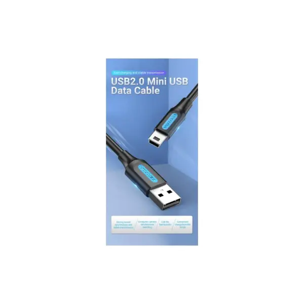 Дата кабель USB 2.0 AM to Mini 5P 2.0m black Vention (COMBH) Дата кабель USB 2.0 AM to Mini 5P 2.0m black Vention (COMBH)