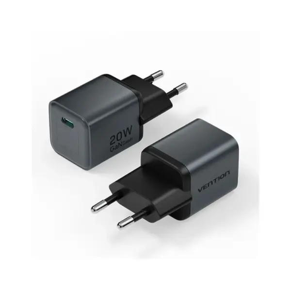 Зарядний пристрій Vention USB-C PD20W GaN gray (FEVH0-EU)