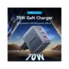 Зарядний пристрій Vention 2xUSB-C PD70W + 1xUSB QC3.0 22.5W GaN gray (FEXH0-EU)