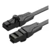 Патч-корд 0.75m UTP cat 6 RJ-45 black Vention (IBABE)