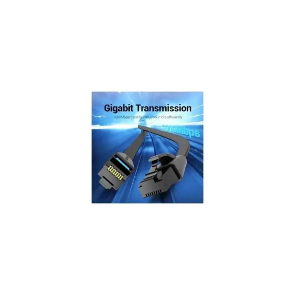 Патч-корд 1m UTP cat 6 RJ-45 flat black Vention (IBABF)