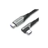 Дата кабель USB 2.0 USB-C to USB-C 1.0m 5A 90° corner aluminum gray Vention (TAKHF) Дата кабель USB 2.0 USB-C to USB-C 1.0m 5A 90° corner aluminum gray Vention (TAKHF)