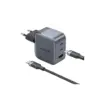 Зарядний пристрій Vention 2xUSB-C PD70W + 1xUSB QC3.0 22.5W GaN + cable USB-C to USB-C 1.0m black gray (TZ-FEXH0-EU)