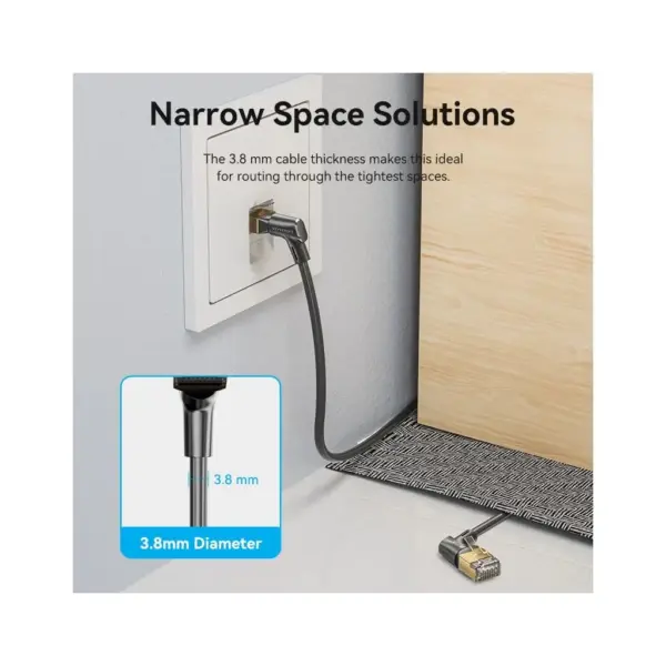 Патч-корд 1m STP cat 8 RJ-45 90° corner black Vention (IKLBF)