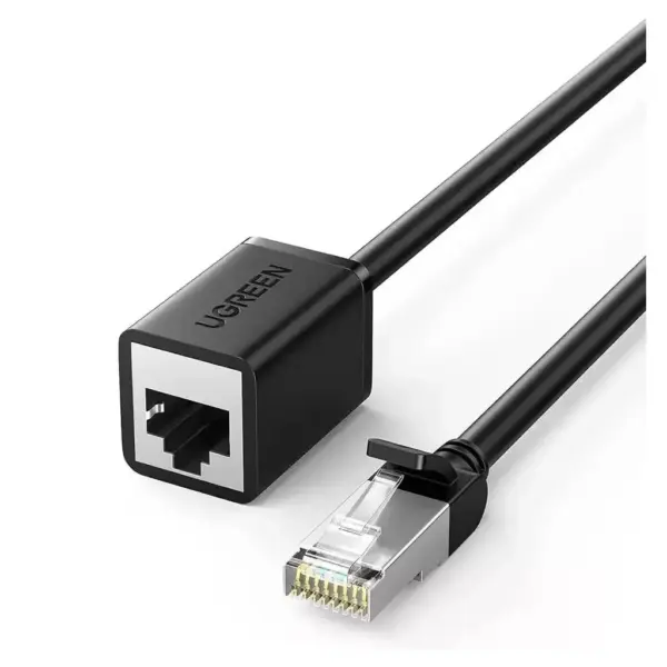 Патч-корд 1м, F/UTP Cat 6 Ethernet RJ45 Extension Male/Female Patch Cords NW112 Black Ugreen (11279)
