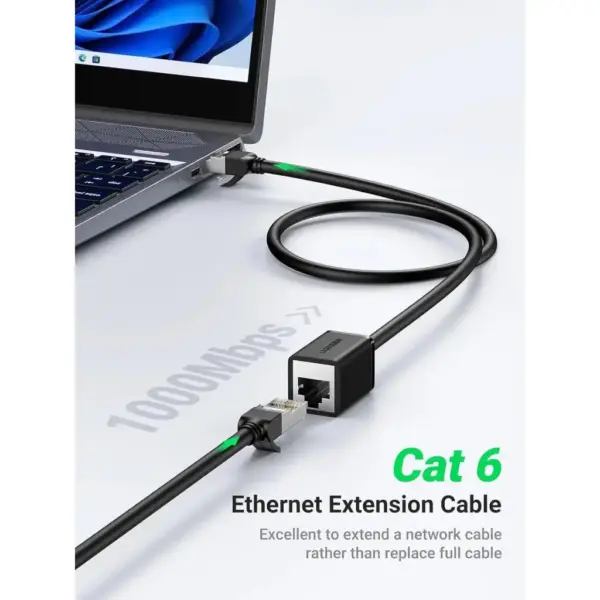 Патч-корд 1m F/UTP cat 6 RJ-45 extension black Ugreen (U_11279)