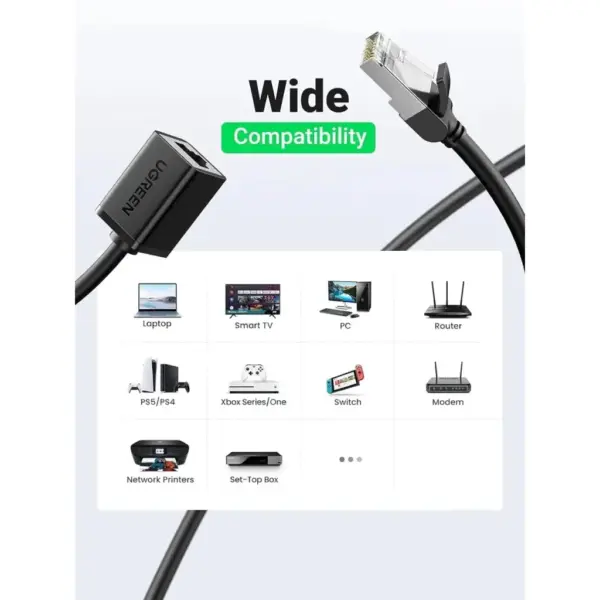 Патч-корд 1m F/UTP cat 6 RJ-45 extension black Ugreen (U_11279)