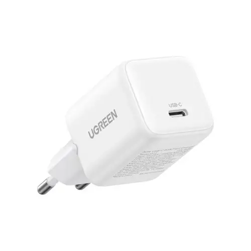 Зарядний пристрій Ugreen USB-C PD30W GaN white (65009)
