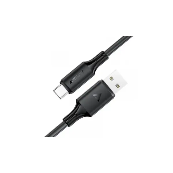 Дата кабель USB 2.0 AM to USB-C 1.2m 3A 60W silicone black Acefast (6974316284178)