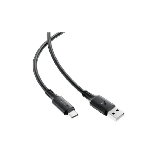 Дата кабель USB 2.0 AM to USB-C 1.2m 3A 60W silicone black Acefast (6974316284178)
