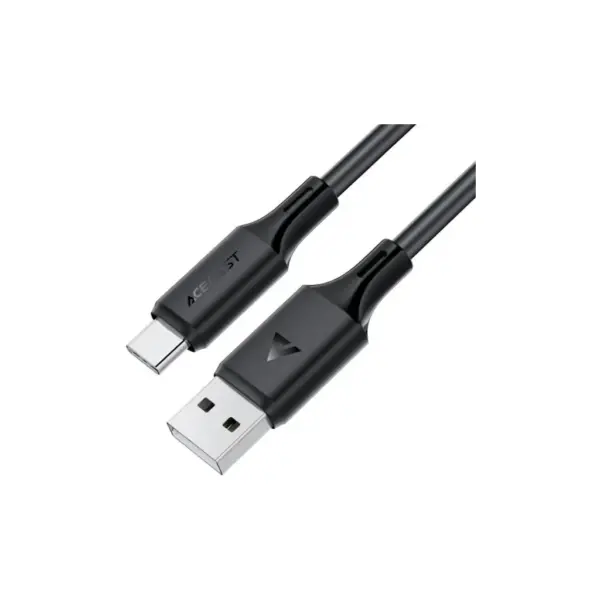 Дата кабель USB 2.0 AM to USB-C 1.2m 3A 60W silicone black Acefast (6974316284178)