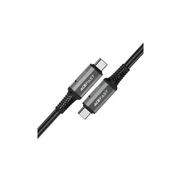Дата кабель USB-C to USB-C 1.0m USB 4.0 240W audio/video black-grey Acefast (6974316282631)