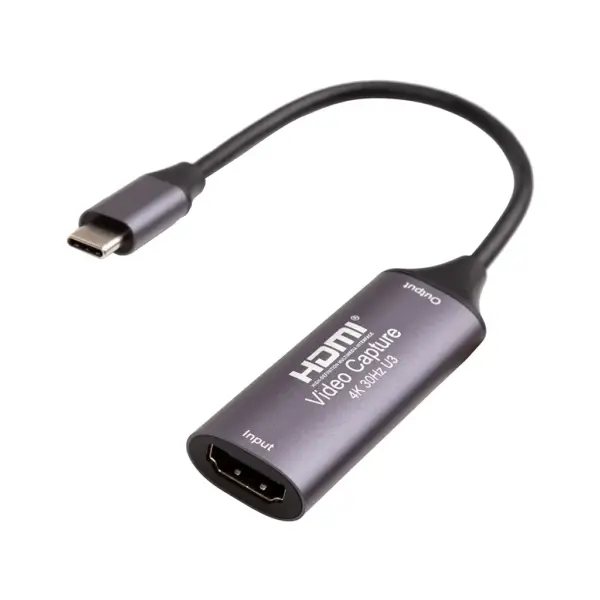 Пристрій захоплення відео PowerPlant HDVC2-C HDMI (F) - 3.0 USB Type-C (M) (CA914715)