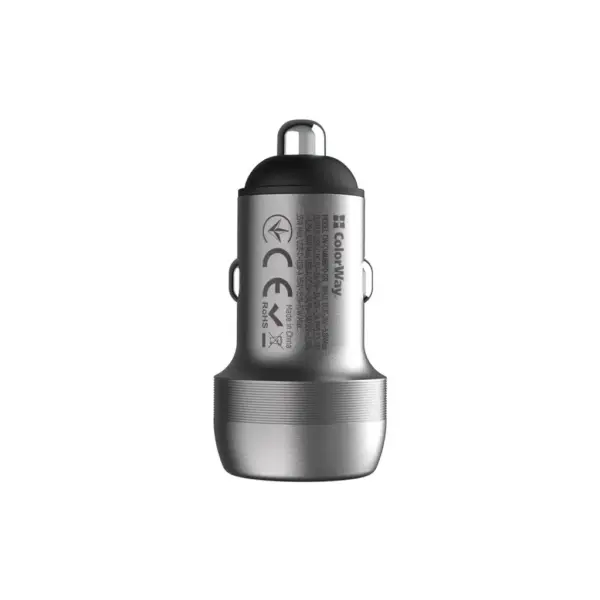 Зарядний пристрій ColorWay USB-C PD35W + USB QC3.0 car adapter (CW-CHA066PD-GR)