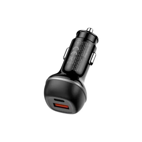 Зарядний пристрій ColorWay USB-C PD65W + USB QC3.0 car adapter (CW-CHA068PD-BK)